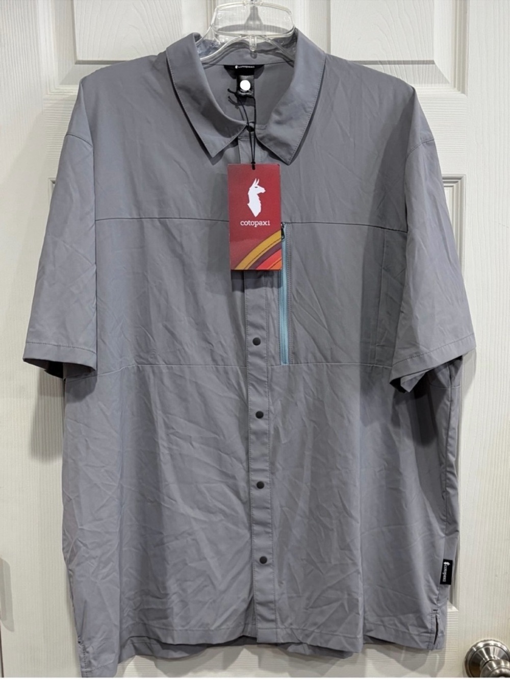 Cotopaxi Men's XXL Sumaco Short-Sleeve Shirt Grey Smoke NWT UPF 50+ Hiking